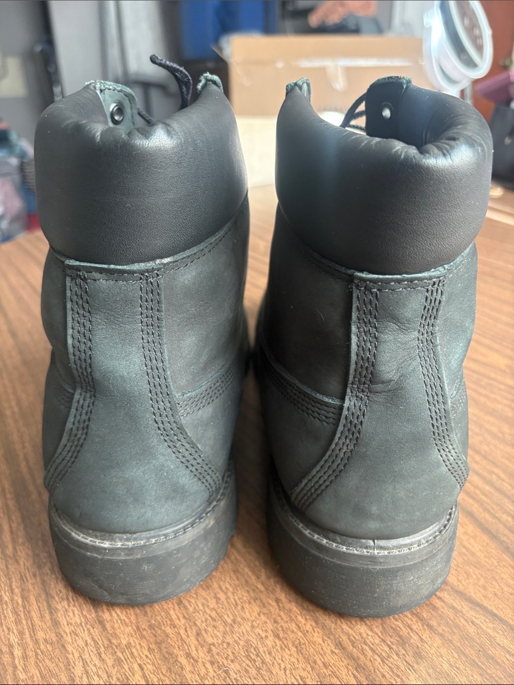 Timberland Size 12 Men's Black Nubuck Leather Lace Up Work Boots - Picture 2 of 6